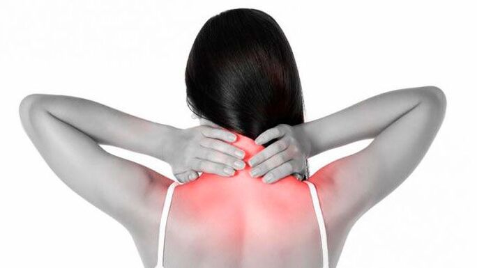 Pain in the neck and shoulders with cervical osteochondrosis