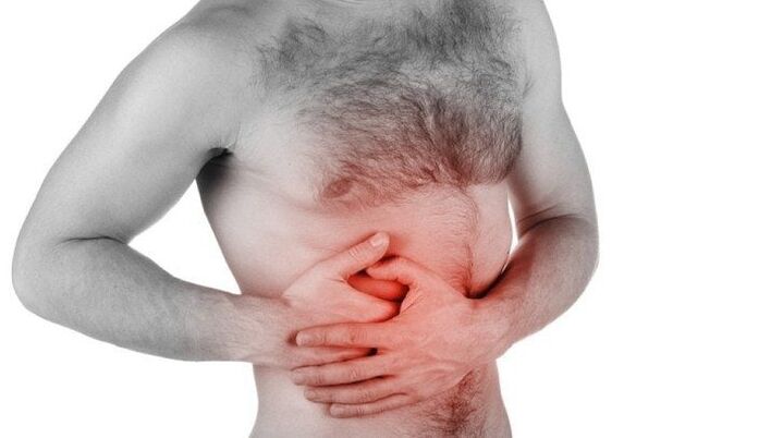 Pain in internal organs that spreads to the lower back